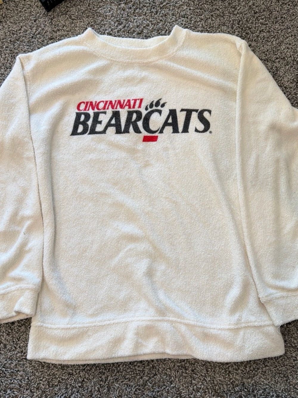 boxercraft White Cincinnati Bearcats Crewneck Sweater